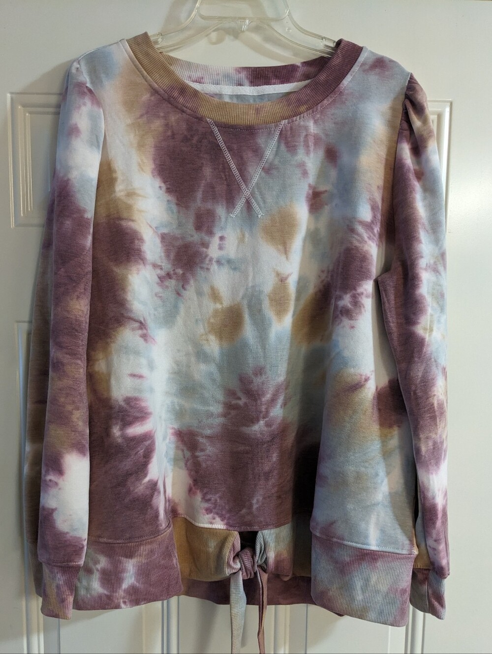 The Sweatshirt Project Tie-Dye Pullover Sweatshirt - Purple & Cream Size XL